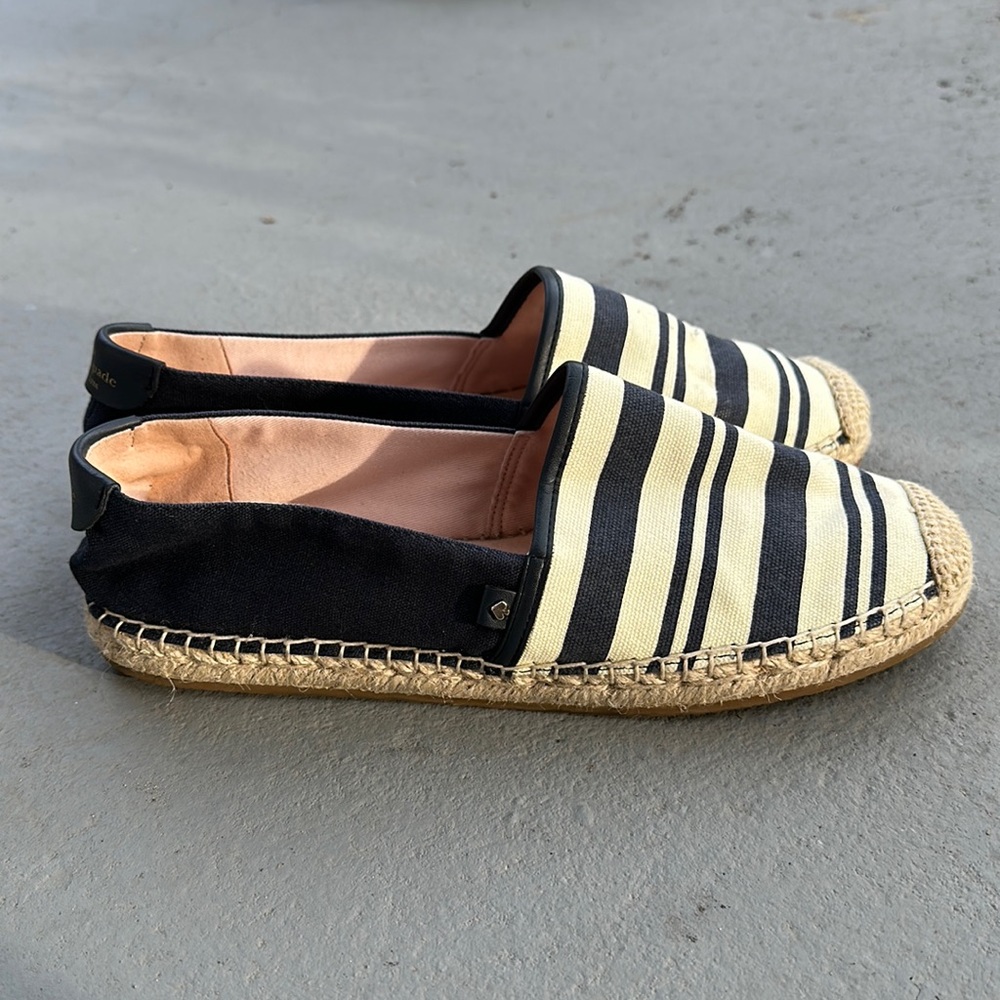 Kate Spade Striped Navy espadrilles  size 9.5